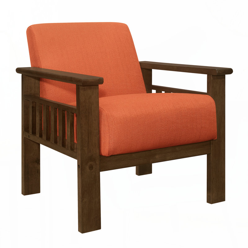 Siège et dossier rembourrés et rembourrés en tissu de couleur orange avec chaise d'appoint 1pc, Orange