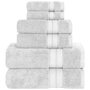 Fils modernes - Ensemble de 6 serviettes 100% coton peigné Spun Loft - Serviettes de bain, débarbouillettes et débarbouillettes - Super absorbant et à séchage rapide - 600 g / m² - Doux et moelleux