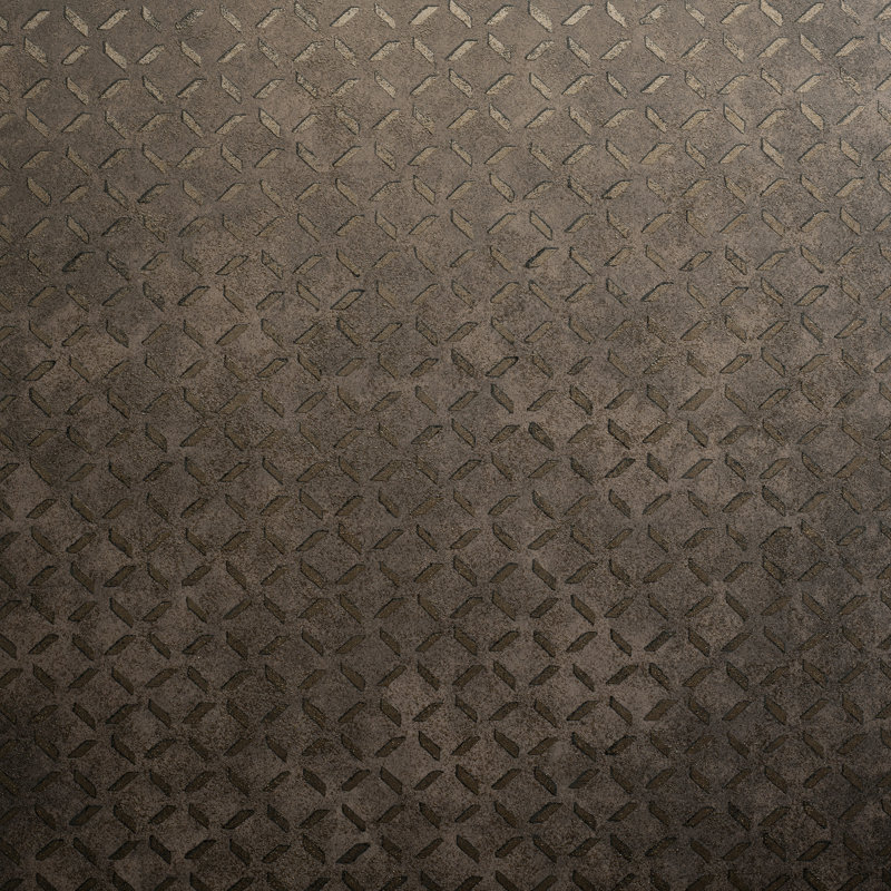 Soho Metallic Industrial Grid 10.05m x 53cm Wallpaper Roll, Dark Brown
