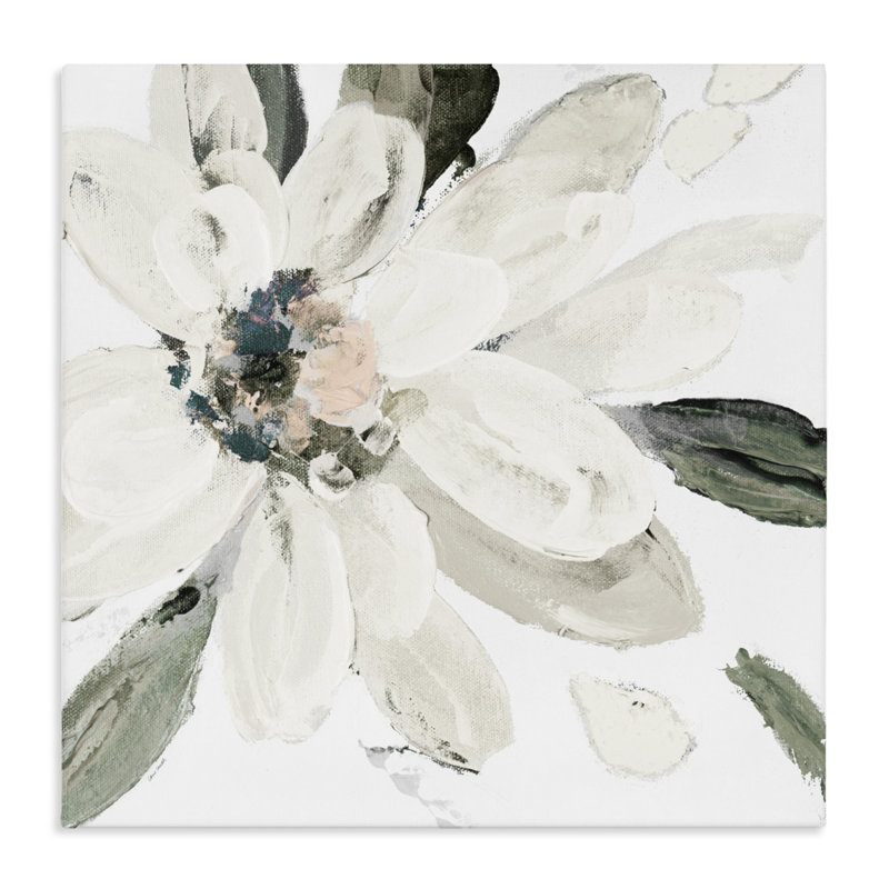 Toile à fleurs blanches Naturally Blooming, design par Lanie Loreth, H 24 po x l 24 po