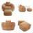 Oversized Bean Bag Chair with Footstool,Shell-Inspired Lounge Seat for Bedroom, Dorm, or Gaming-775094703