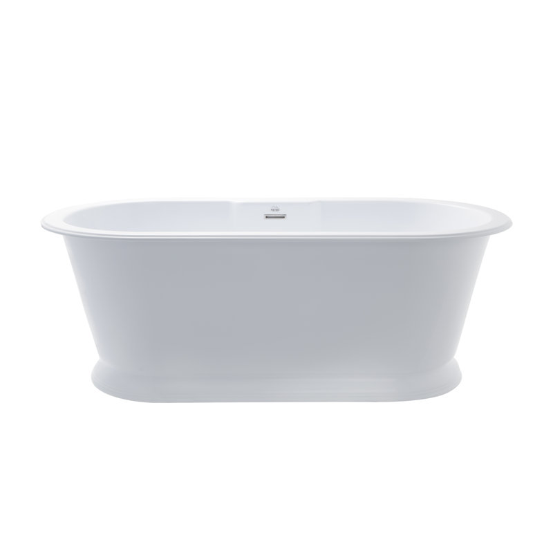 Chateau 66'' L Freestanding Soaking Bathtub, Glossy White