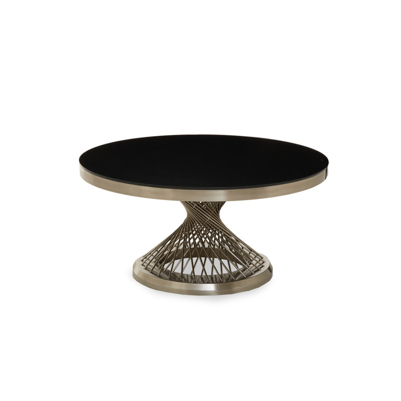 Kimber Pedestal Coffee Table, Silver