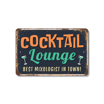 Enseigne en plastique 8 po x 12 po Cocktail Lounge Mixolog