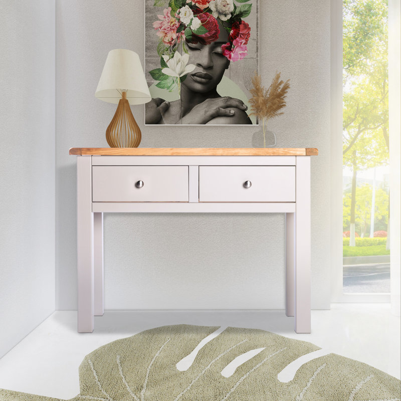 Rosewood 100cm Console Table, Light Grey/Chrome
