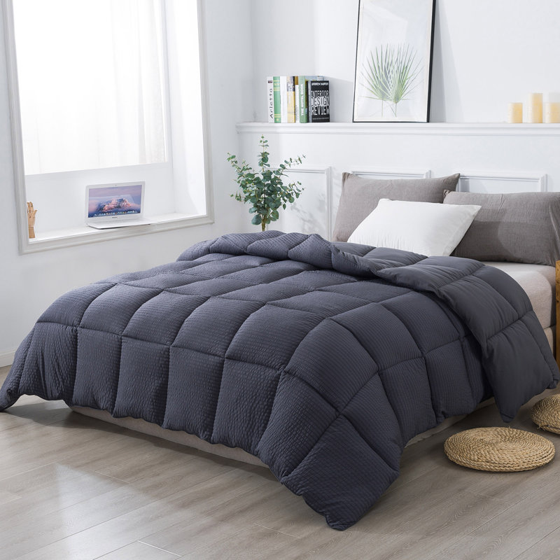 Twin Dark Grey Reversible Microfiber Duvet