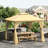 10' X 10' Metal Patio Gazebo, Double Roof Outdoor Gazebo Canopy Shelter With Tree Motifs Corner Frame And Netting, For Garden, Lawn, Backyard, And Deck