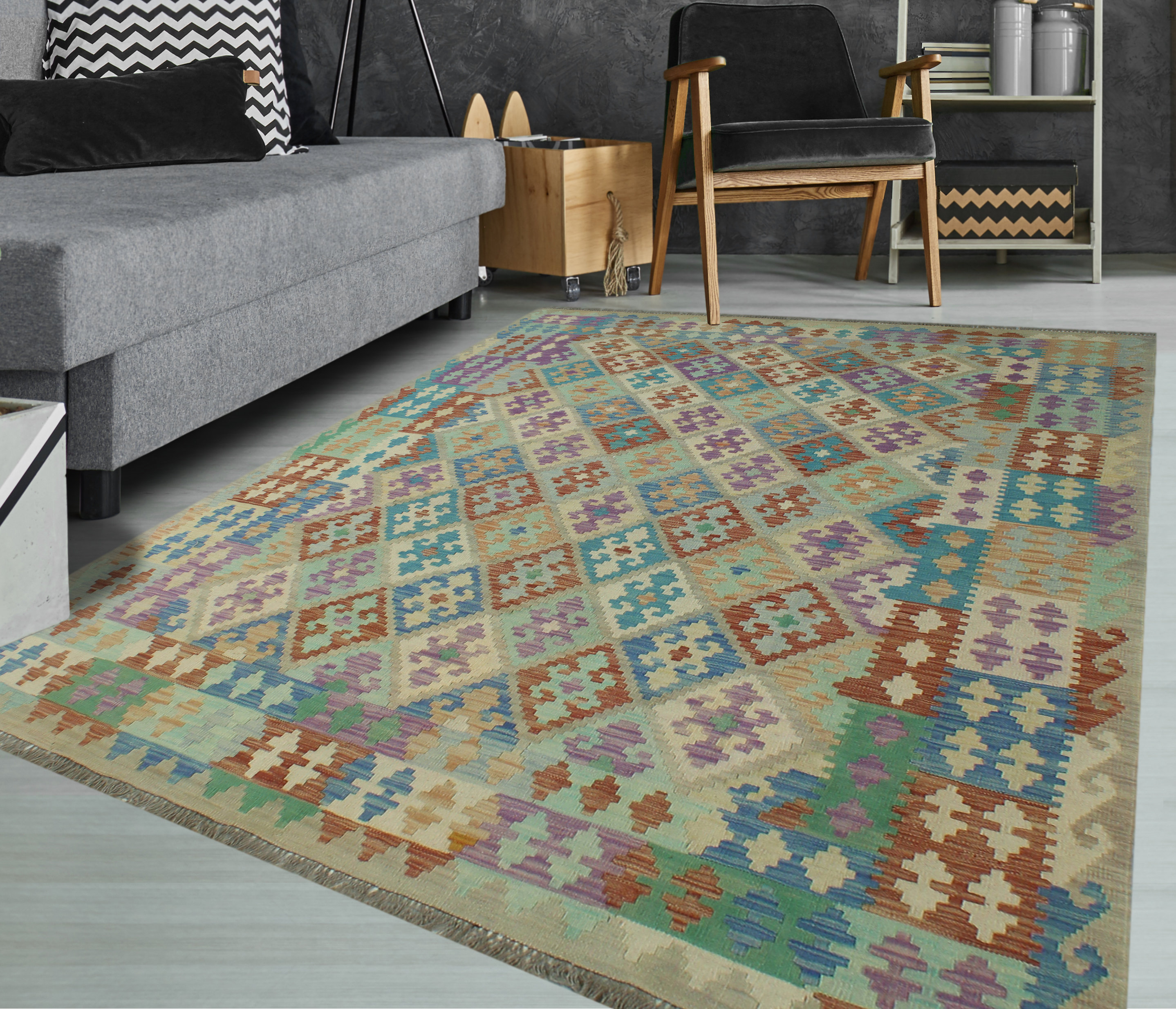 Dakota Fields Sun Faded Kilim Van Nuys Ivory Rug Wayfair Canada