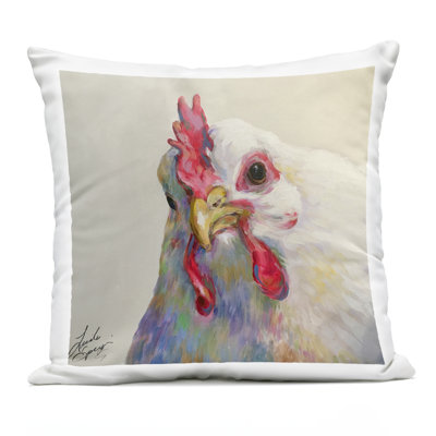 Frances Modern Cow Portrait Outdoor Printed Pillow, design by Linda Sperruzzi