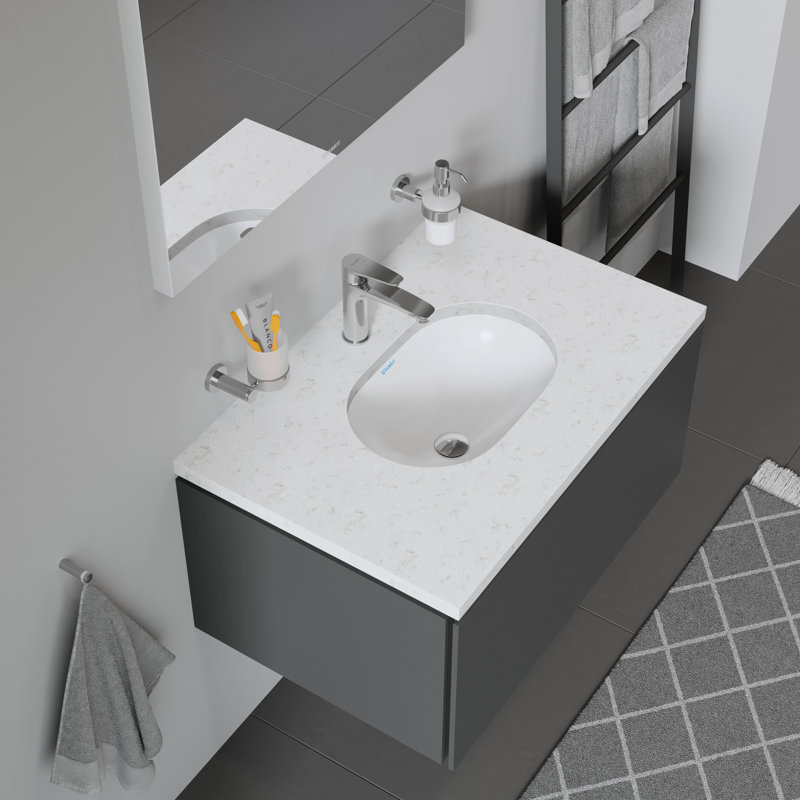 Lavabo de salle de bain ovale encastré en céramique avec trop-plein Duravit