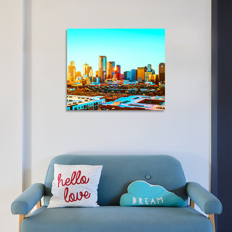 «Dallas Skyline, Dallas Texas», reproduction de photo sur toile tendue, H 20 po x l 24 po x P 1,5 po