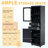 63" Tall Bathroom Storage Cabinet With Glass Doors, Free-Standing, Two Drawers, And Adjustable Shelves, MDF Board, Painted Black - For Displaying Your Favorite Items-894042583