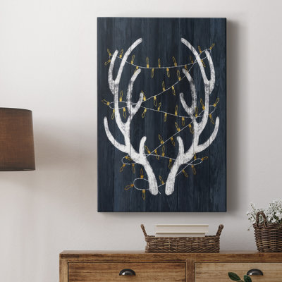 Antlers & Lights -Custom Wrapped Gallery Cavas