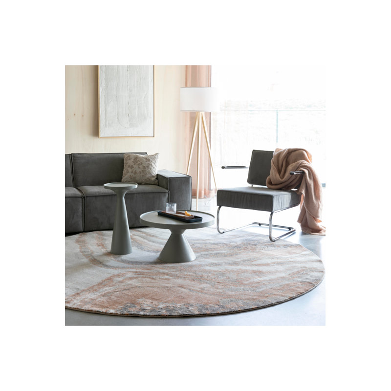 Solar Abstract Area Rug, Round 6'5"