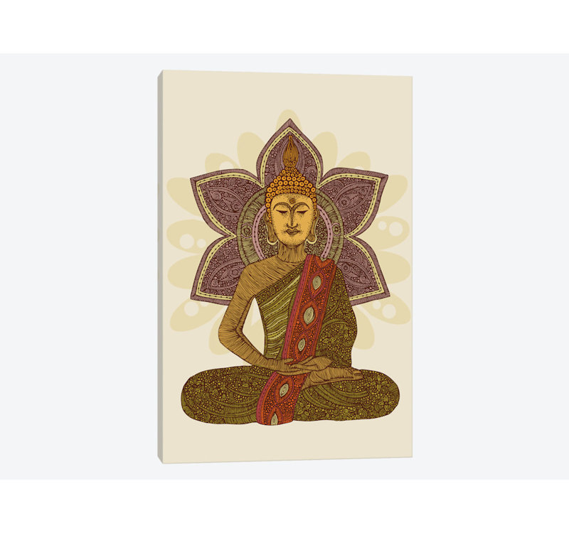 « assis bouddha », impression sur toile tendue, H 60 po x l 40po x P 1,5 po, Cadre noir