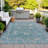 Machine Washable Indoor/Outdoor Xhevrie Teal Rug-112131969