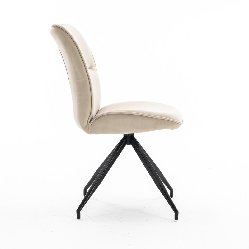 Ashaunti 49cm H Velvet Upholstered Side Chair, Beige