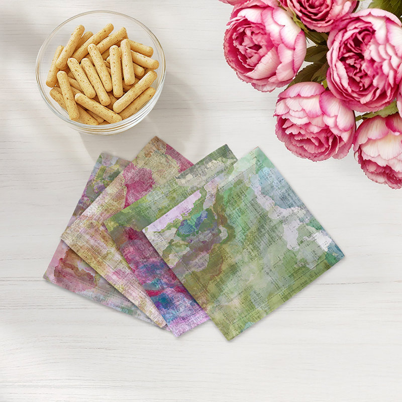Impressionism Cotton Sateen Cocktail Napkins, Richesse