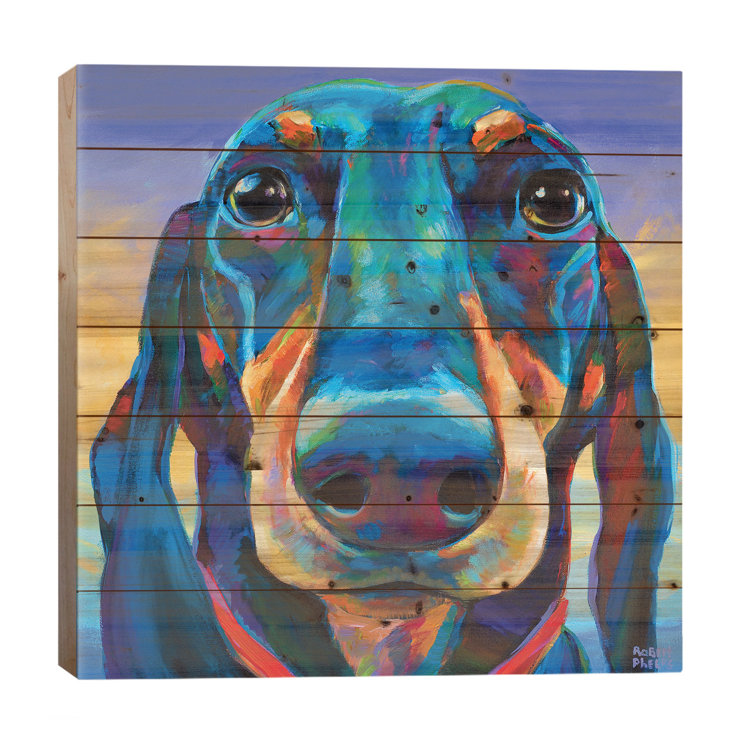 Red Barrel Studio® Gus The Dachshund On Wood by Robert Phelps