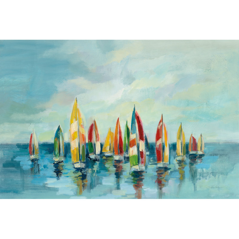 Regatta par Silvia Vassileva - peinture sur toile, H 8 po x l 12 po