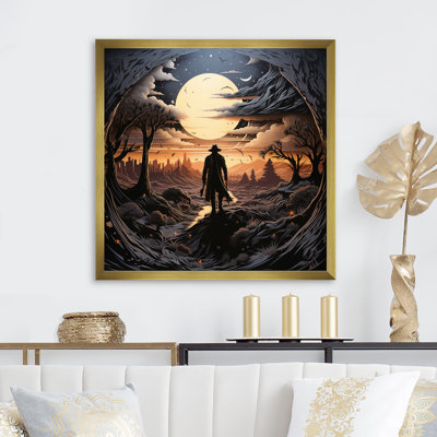 " Western Lone Outlaw Papercut I "