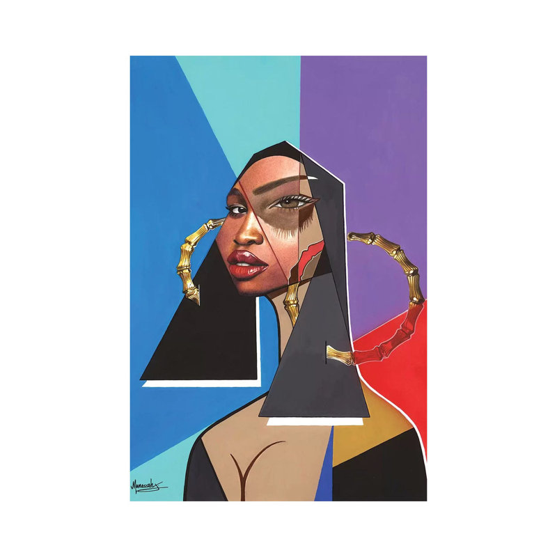 «Black Mona Lisa» par Manasseh Johnson - impression sur toile tendue, H 12 po x l 8 po x P 0,75 po