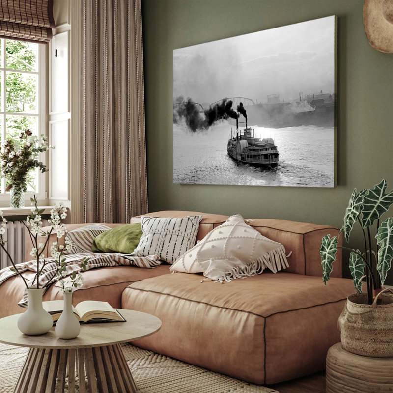 Bateau à vapeur rétro, reproduction de photo, 16 x 24 pouces