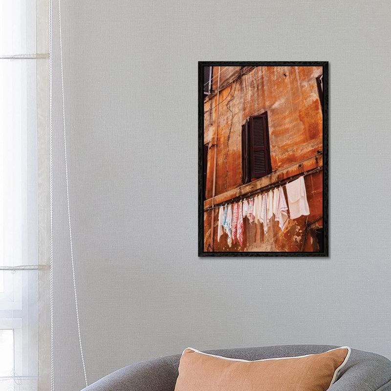 Roman Streets by Bethany Young - Print on Canvas, Black Framed, 66.04cm H x 45.72cm W x 3.81cm D
