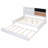 Daybed with Storage Shelves, Blackboard, Cork Board, USB Ports, and Twin Trundle, White-191751405