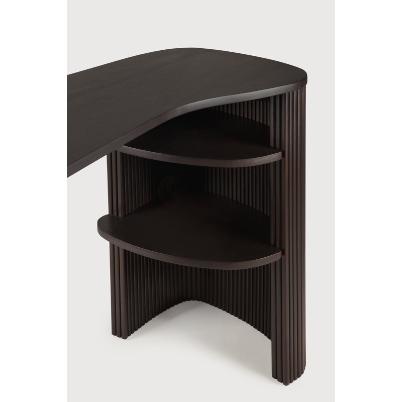Roller Max Solid Wood Executive Desk, Dark Brown