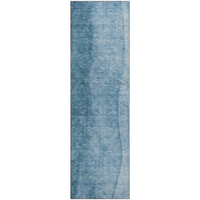 Premium Machine Washable Cerrito Blue Rug