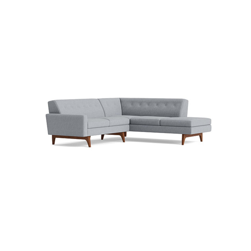 Tyler Sectional With Bumper (95" X 95"), Performance Weave - Zinc, Right Hand Facing