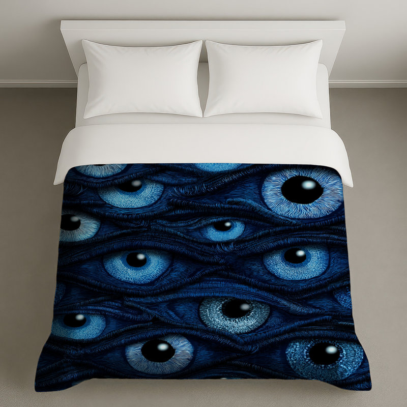 Housse de couette abstraite Eyes Bedding, Lit simple