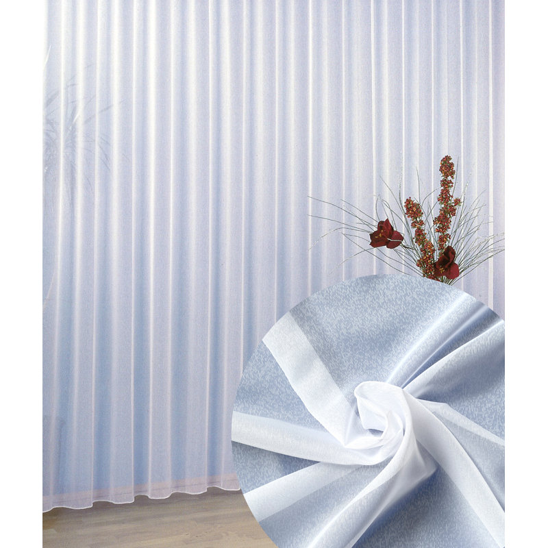 Burr Polyester Semi Sheer Pinch Pleat Curtain Panel, Width 900 x Drop 150 cm