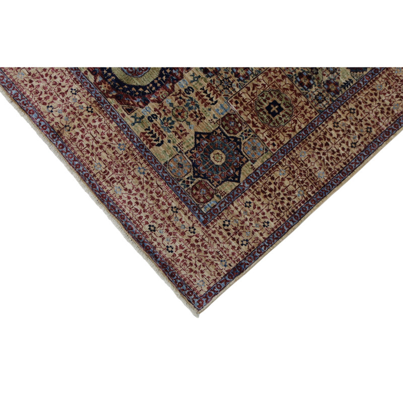 Hand Knotted Wool Area Rug in Beige