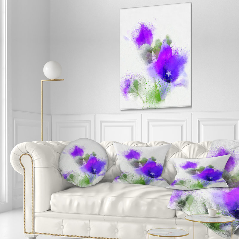 Coussin décoratif floral bouquet de fleurs aquarelles