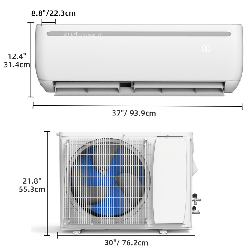 Balconera 18000 BTU Ductless Mini Split Air Conditioner For 1250 Square Feet With Remote & Smart Control-220V