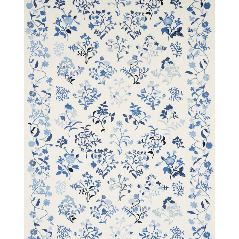 Raleigh Crewel Embroidery Fabric, Cornflower