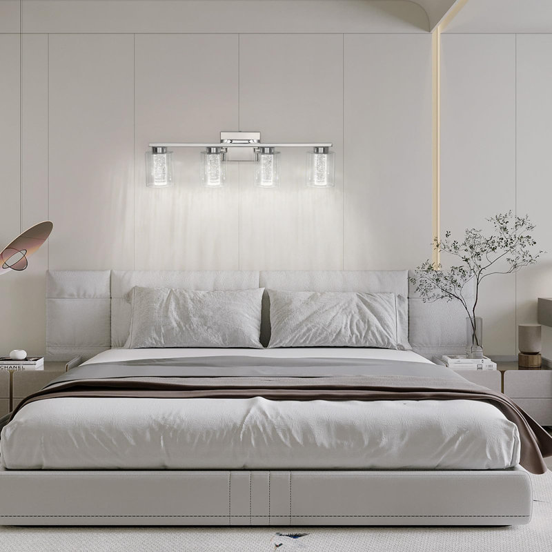 Luminaires de salle de bain 4 lumières, éclairage de salle de bain chromé - 3 lumières à intensité variable