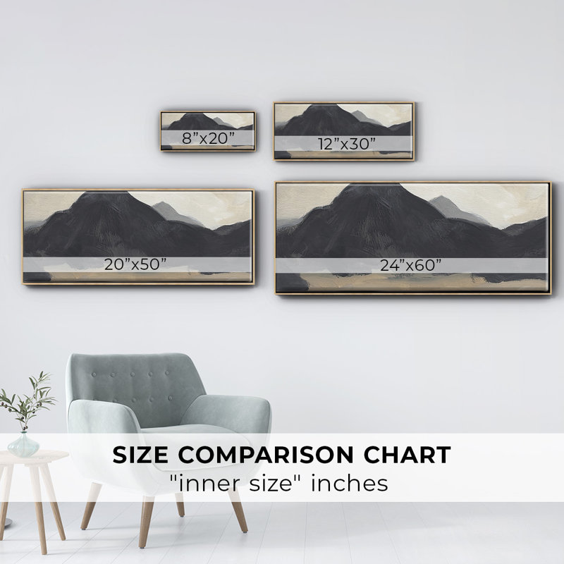 Mountain Range VII- Framed Canvas, 20" H x 50" W