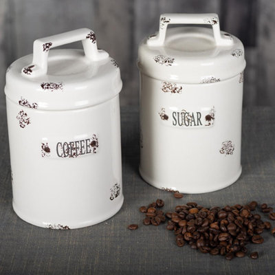 Coffee And Sugar Jars, Set Of 2'