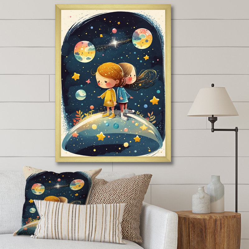 «Youthful Imagination In Bloom I», reproduction sur toile, H 20 po x l 12 po x P 1 po, Encadrement doré