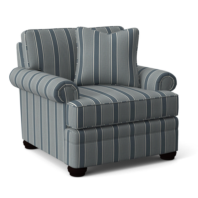 Kensington Armchair, Black Buffalo Check; 0120-81, Java Finish