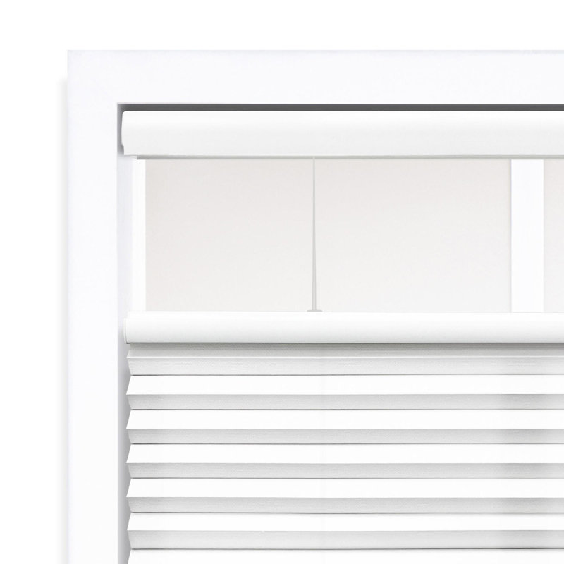 Coursey Semi-Sheer Light Filtering Top Down Bottom Up Cellular Shade, White, 34"W, 64"L