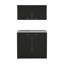 Zurich Cabinet Set, Two Shelves Black