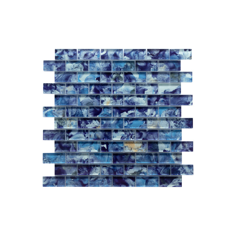 Swimming Pool Series 1" x 2" Straight Edge Glass Mosaic Tile