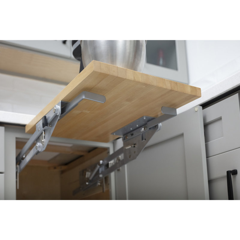 Soft-Close Appliance Lift with Shelf for Opening, 23.94" H x 13" W x 20.5" D