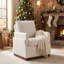 Boucle  Upholstered Accent Chair Wing Back Armchair With Solid Wood Base-922997328