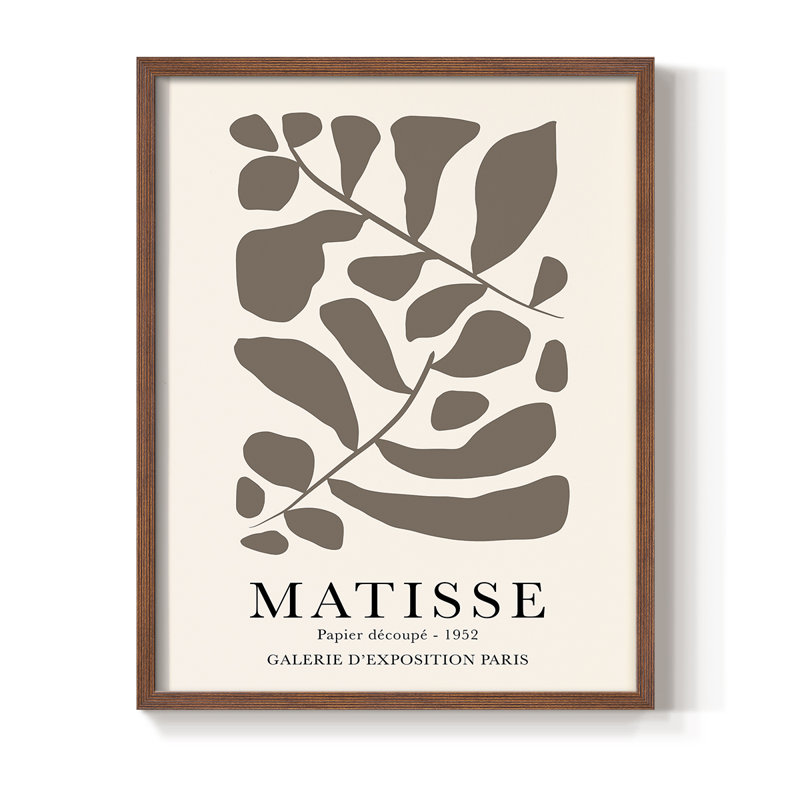 Matisse CCXI, reproduction encadrée - bois massif, Brun, H 14 po x l 11 po