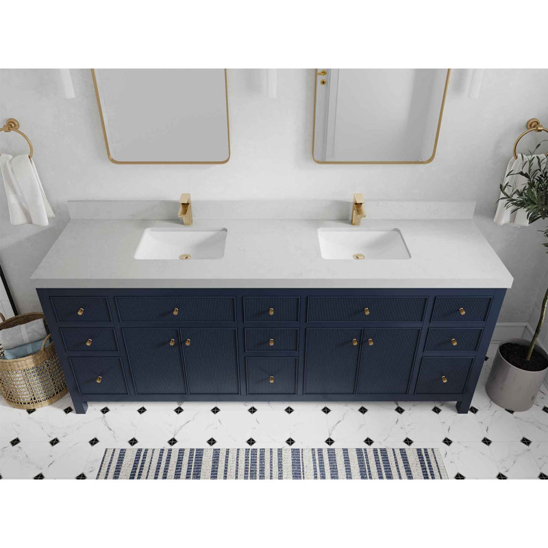 Ensemble de meuble-lavabo double 84 po Sonoma, Quartz de Carrare